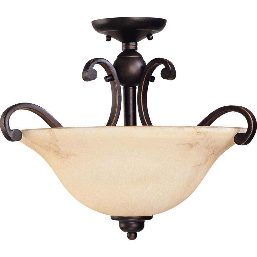 Glomar Vala 3 Light Copper Espresso Semi Flushmount With Honey Glomar Vala 3 Light Copper Espresso Semi Flushmount With Honey Marble Glass