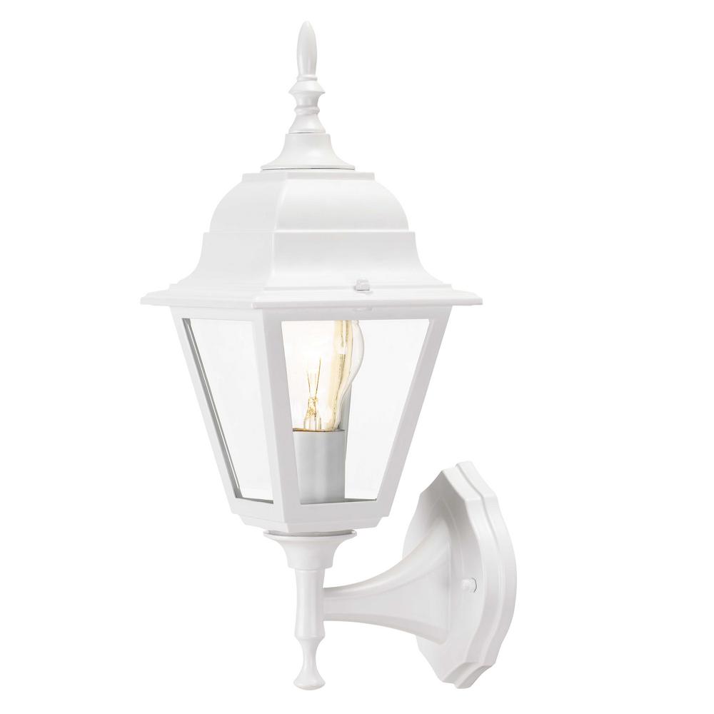 Worldwide Lighting Mansard 15 in. 1-Light White Outdoor Wall Sconce ...