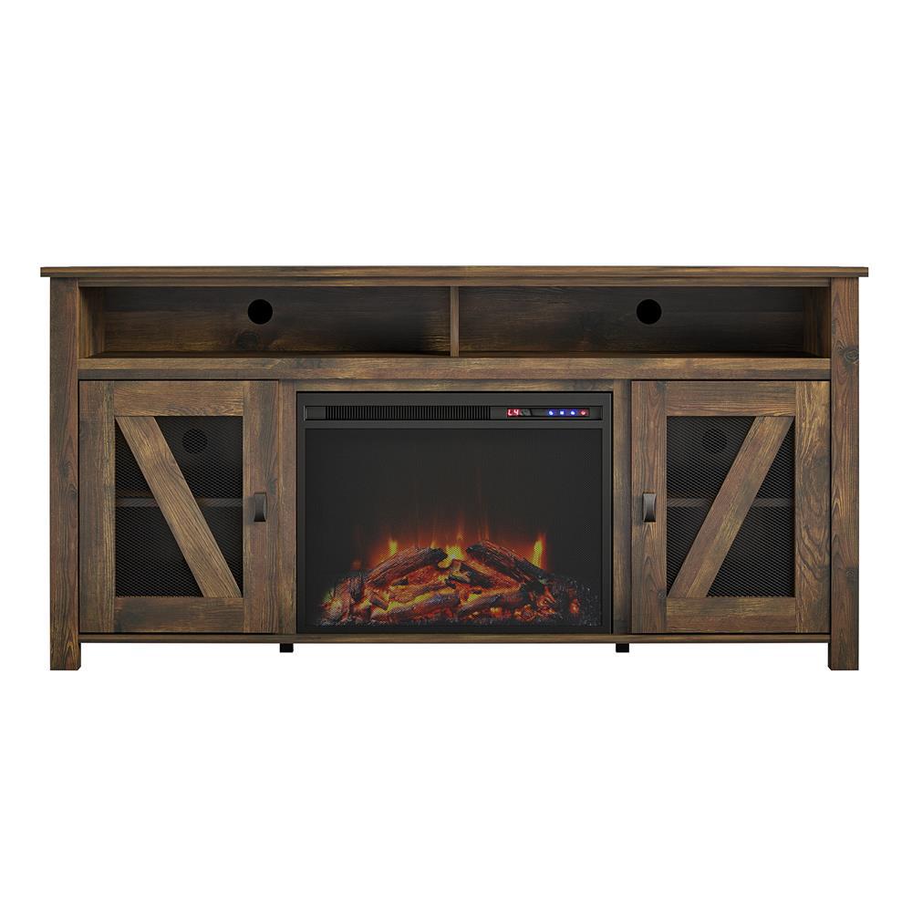 Ameriwood Home Macona 59.6 in. Electric Fireplace TV Stand for TVs up ...