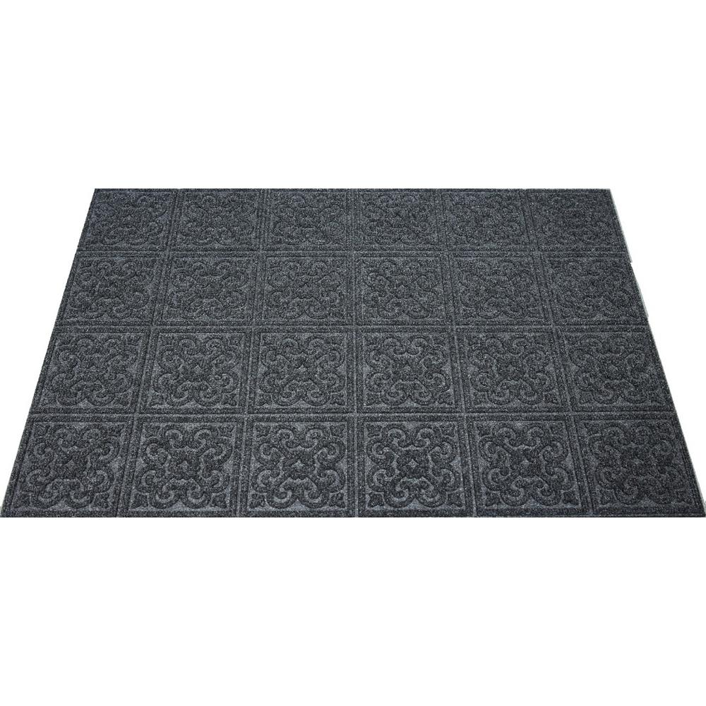 Dark Grey Medallion 24 In X 36 In Door Mat AT23DGM The Home Depot   Graphite Medallion Door Mats At23dgm 64 1000 