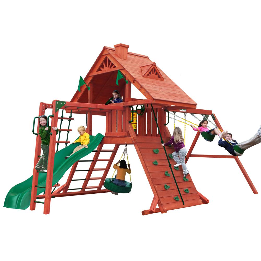 Playsets Playground Sets The Home Depot Sun Palace Ii Wooden Playset