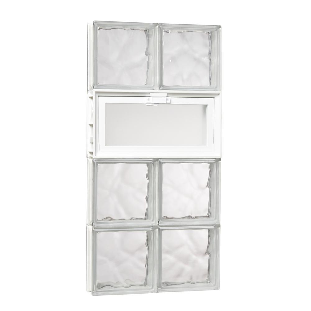 TAFCO WINDOWS 15.75 in. x 31 in. x 3.125 in. Wave Pattern Glass Block