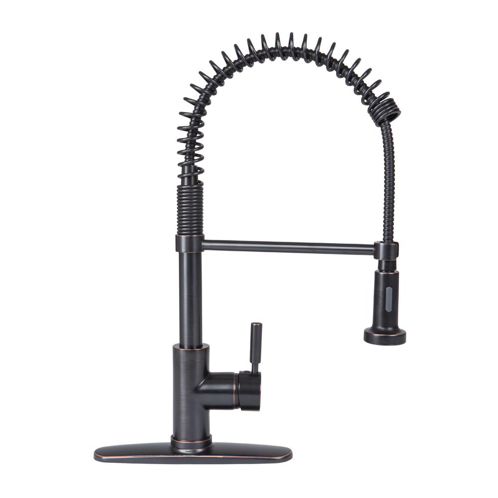 UPC 845805070281 product image for Yosemite Home Decor Single-Handle Pull-Down Sprayer Kitchen Faucet in Oil Rubbed | upcitemdb.com