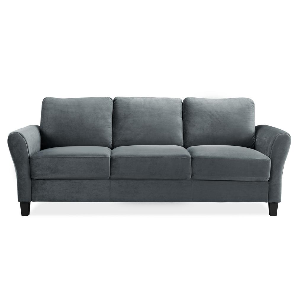 Lifestyle Solutions Wesley Microfiber Sofa With Rolled Arms Lifestyle Solutions Wesley Microfiber Sofa With Rolled Arms