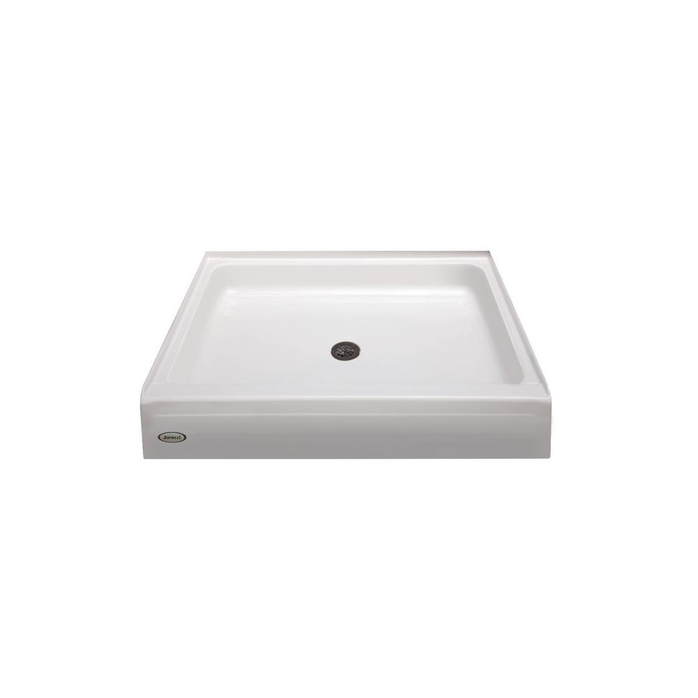 JACUZZI 36 in. x 36 in. Center Drain 6 in. Shower Base in White
