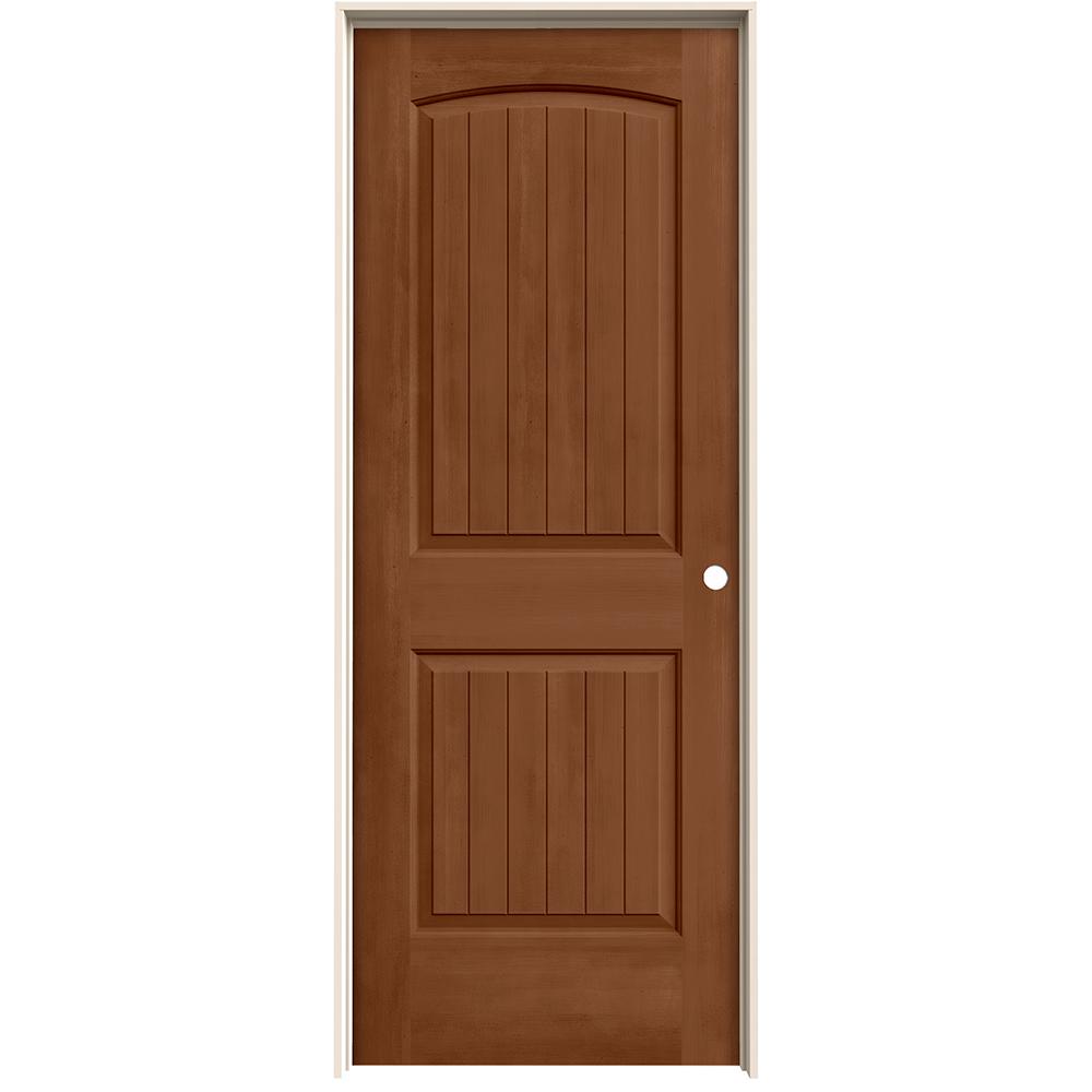 Stained Prehung Doors Interior Closet The Home Depot Santa Fe Hazelnut Stain Left Hand Molded Composite