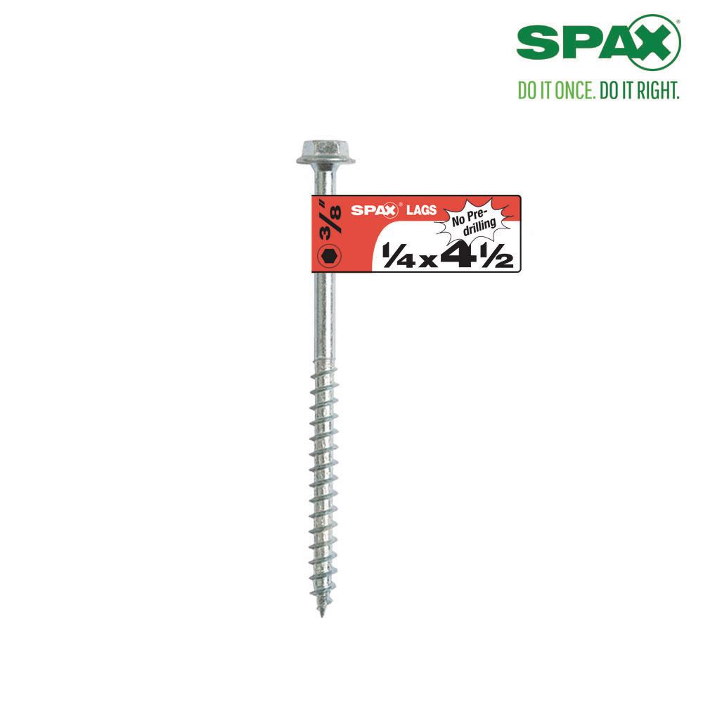 SPAX 1/4 in. x 41/2 in. Powerlag Hex Drive Washer Head Zinc Coated Lag