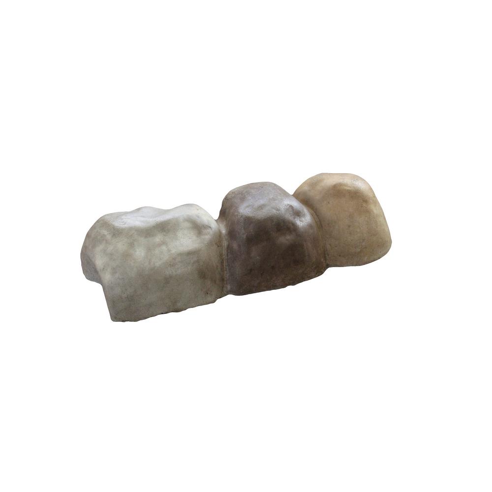 Landecor Edgestone 4 In X 12 In X 3 In Multi Colored Concrete Overlapping River Rock Edging 308460 The Home Depot