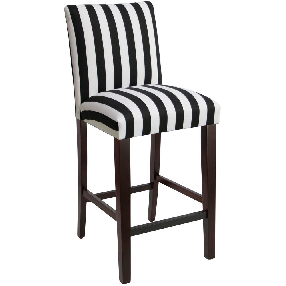 Canopy Stripe Black And White Uptown Bar Stool