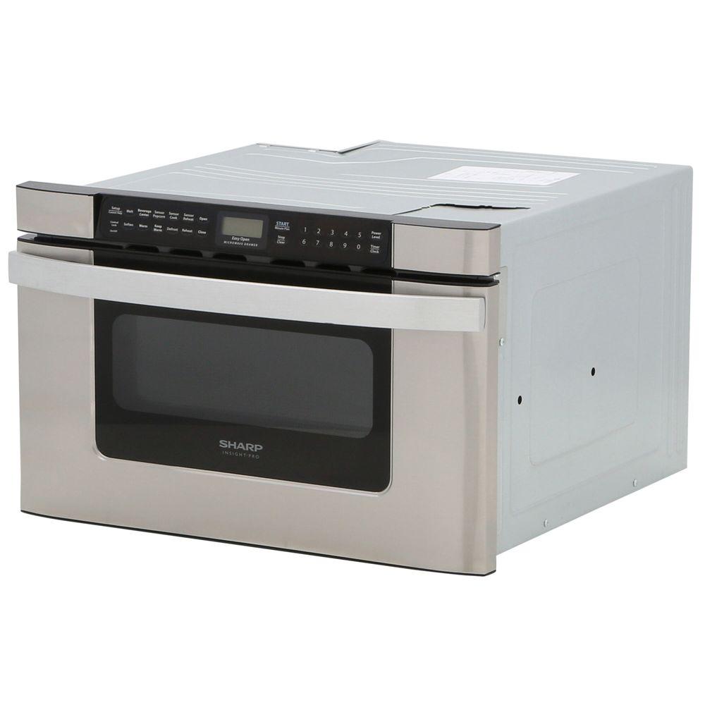 Sharp 24 in. W 1.2 cu. ft. Built-in Microwave Drawer in Stainless Steel
