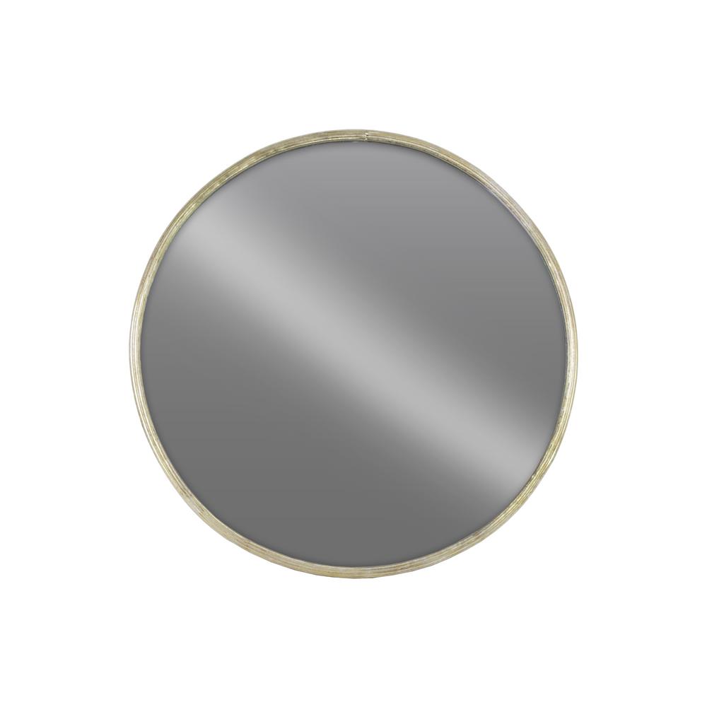 Urban Trends Collection Round Champagne Tarnished Wall Mirror67092