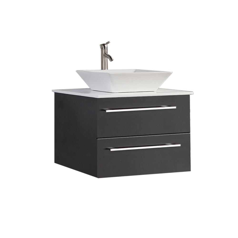 Mtd Vanities Mesina Wm 36 In W X 20 D H Bath Vanity Espresso With Ceramic Top White Basin