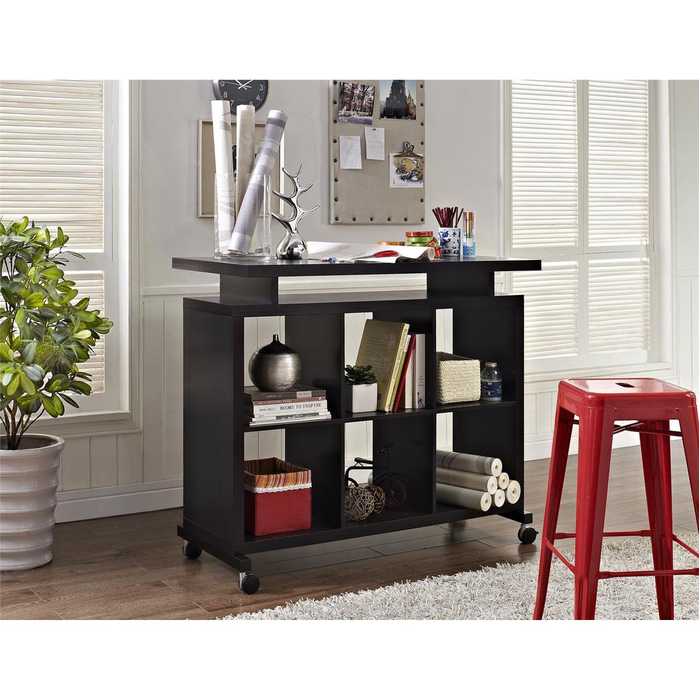 Altra Furniture Lincoln Espresso Standing Desk With Shelves