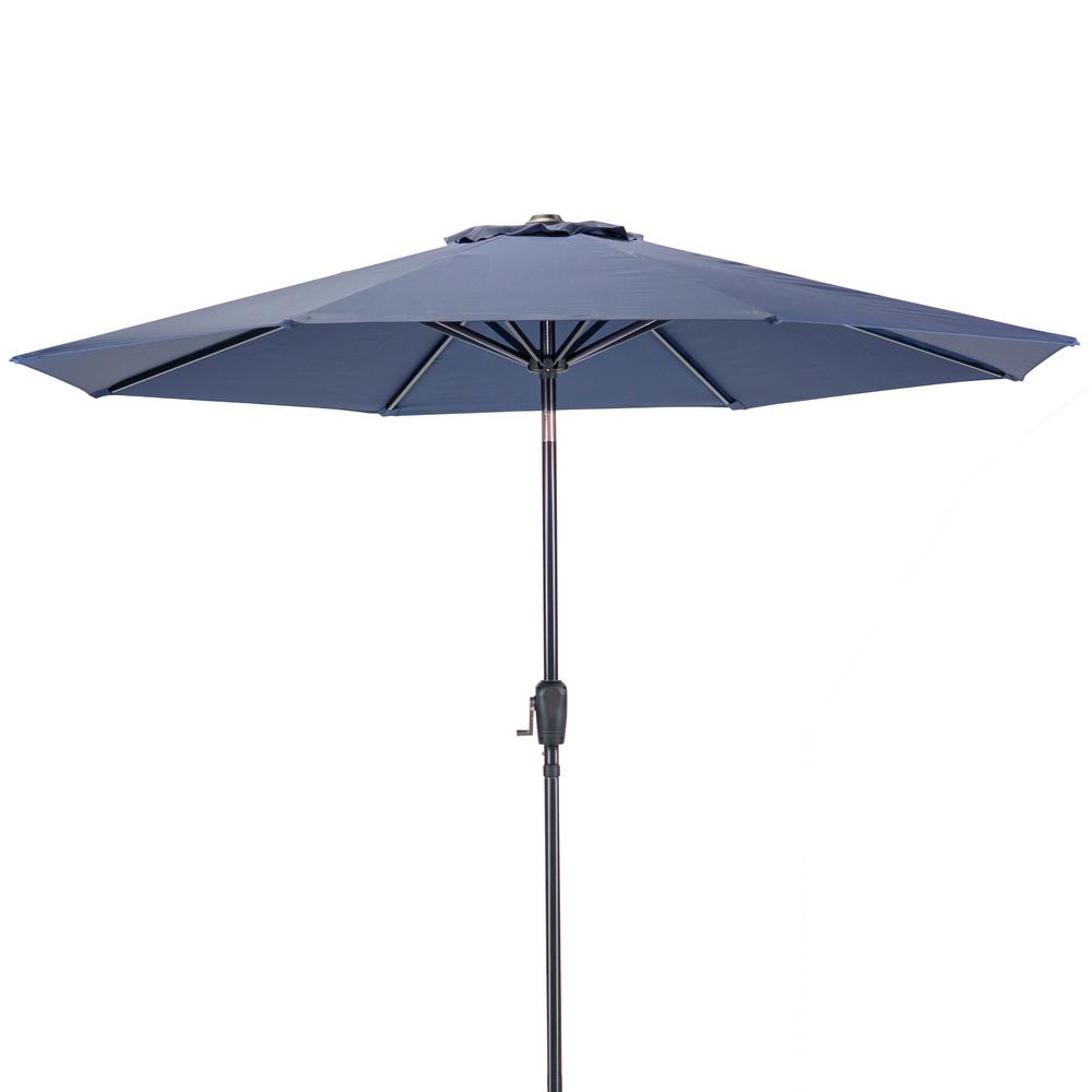 Patio Premier 9 Ft Round 8 Rib Aluminum Market Umbrella In Navy 241004 The Home Depot