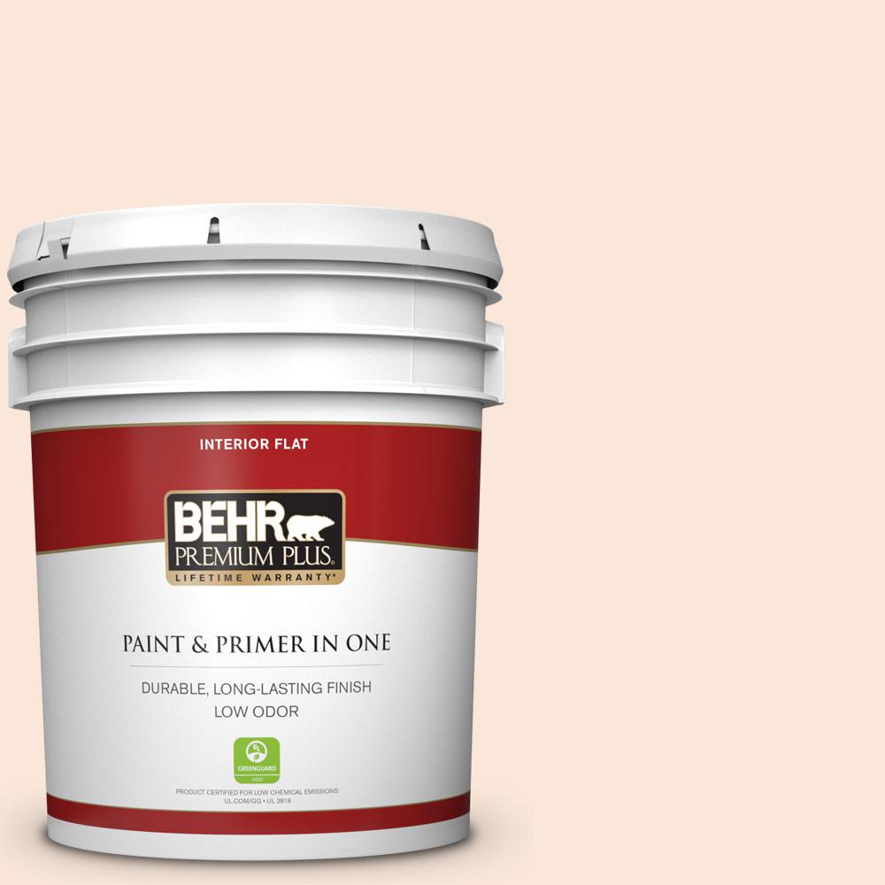 BEHR PREMIUM PLUS 5 gal. RDW14 Aria Ivory Flat Low Odor Interior