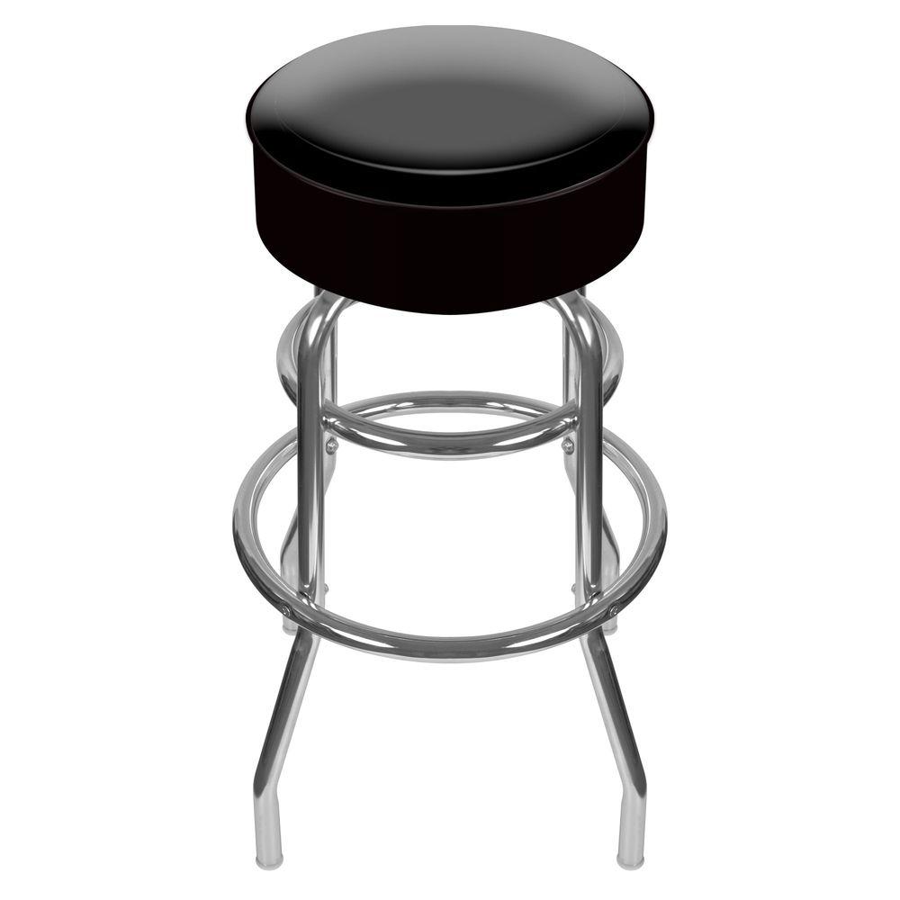 Trademark Black Camaro 31 in. Chrome Swivel Cushioned Bar StoolGM1000