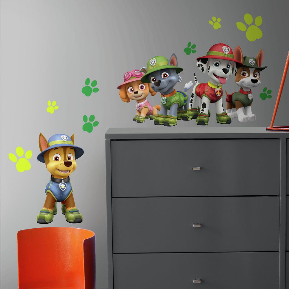 RoomMates 5 in. x 19 in. Paw Patrol Jungle 15Piece Peel and Stick