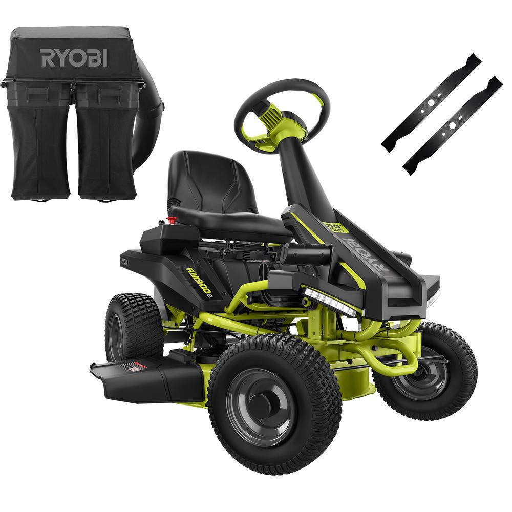 RYOBI 30 in. 50 Ah Battery Electric Rear Engine Riding Mower and