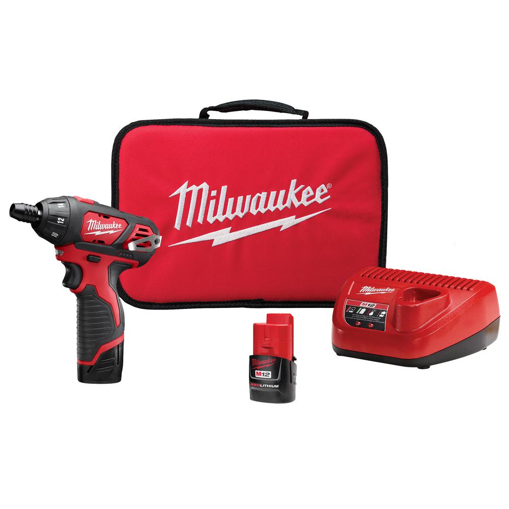 Milwaukee M12 12-Volt Lithium-Ion Cordless 1/4-inch Hex Screwdriver Kit