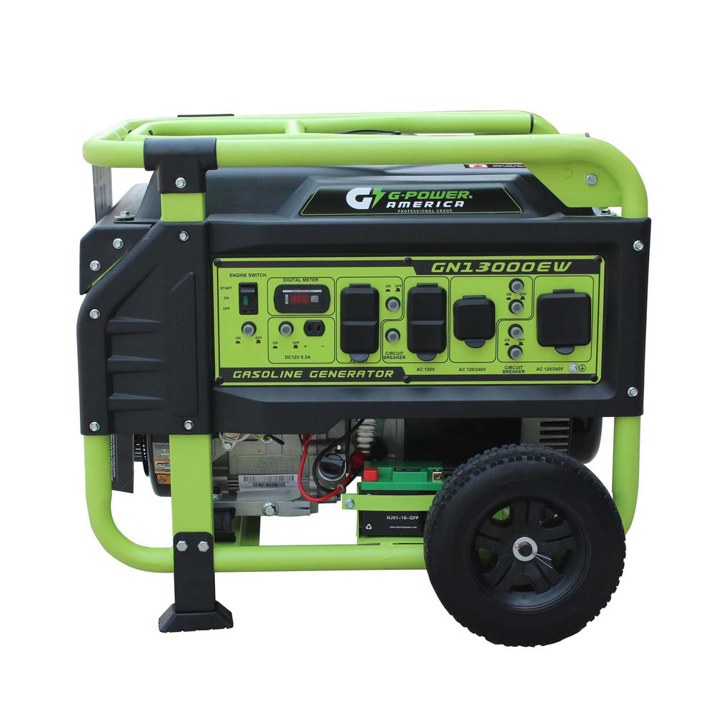 Green-Power 13000w/10000w Gasoline Powered Electric Start GN13000EW Portable Generator