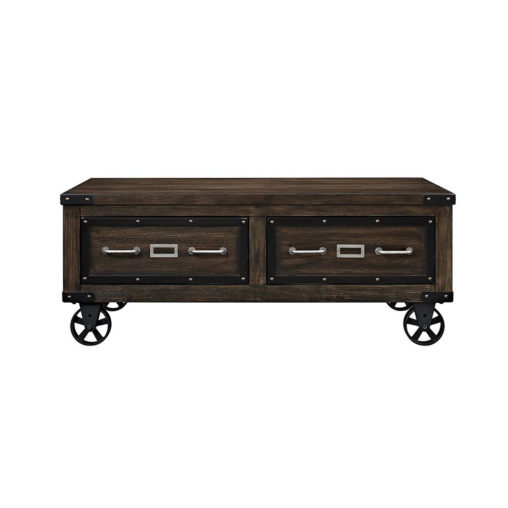 Acme Furniture Kailas Dark Oak Built In Storage Coffee Table 82280 Acme Furniture Kailas Dark Oak Built In Storage Coffee Table
