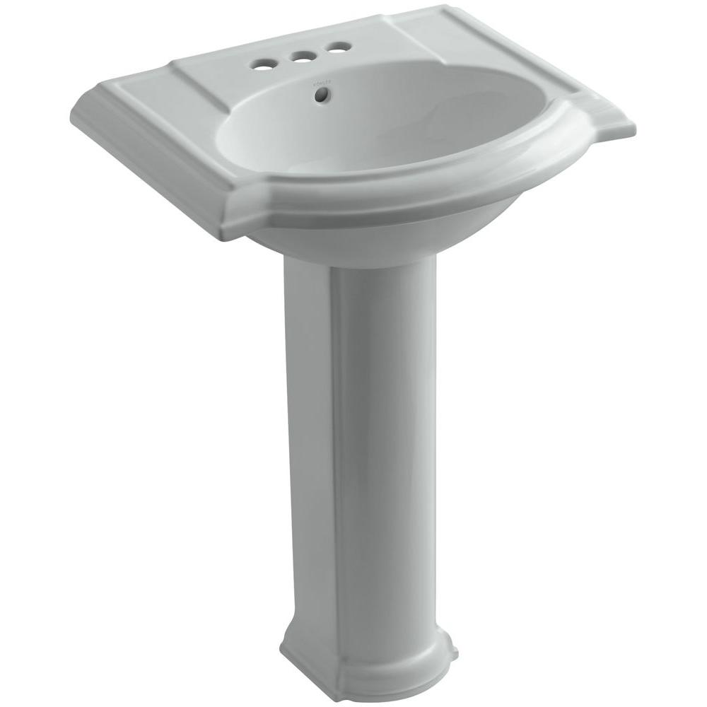 Kohler Devonshire Vitreous China Pedestal Combo Bathroom Sink With 4 Kohler Devonshire Vitreous China Pedestal Combo Bathroom Sink With 4 In Centerset Faucet Holes