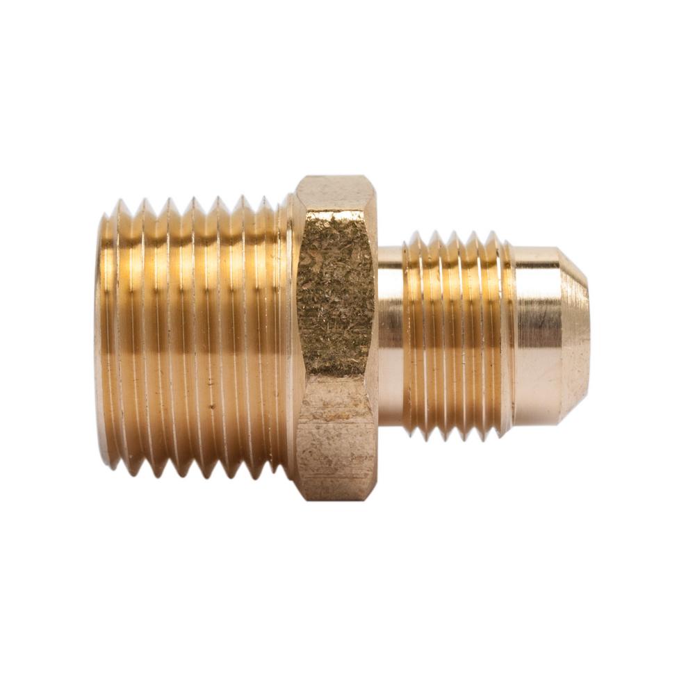 LTWFITTING 3/8 in. Flare x 1/8 in. MIP Brass Adapter Fitting (5-Pack ...