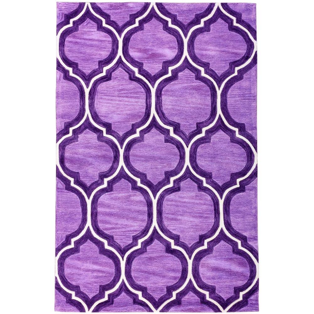 Well Woven Expressions Wallaby Lattice Plum Purple 5 ft. x 7 ft. 6 in