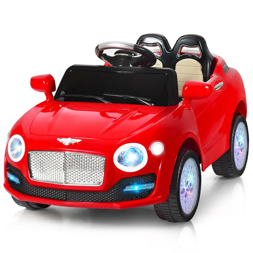 Costway 6 Volt Red Kids Ride On Car Electric Battery Power Rc Remote Control And Doors With Mp3 Ty564944re The Home Depot