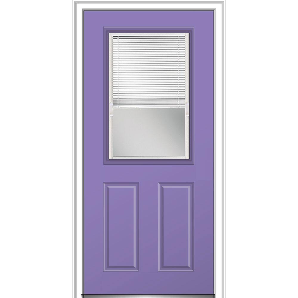 Modern Exterior Door With Blinds In Window for Living room