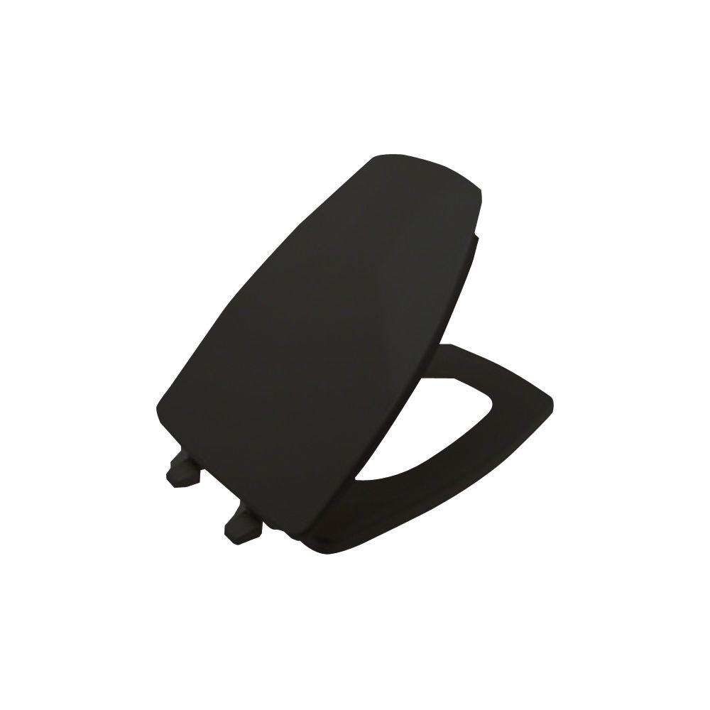 KOHLER Rochelle Elongated Closed Front Toilet Seat In Black-1014072-7 ...