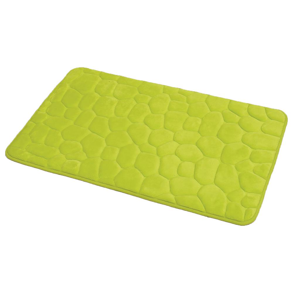 3d Cobble Stone Shaped Memory Foam Bath Mat Microfiber Non Slip