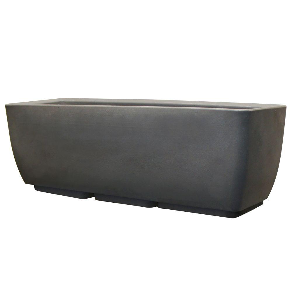 RTS Home Accents 30 in. x 10 in. Graphite Planter ...
