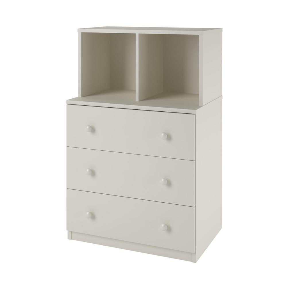 Ameriwood Jewel 3 Drawer White Dresser With Cubbies Hd24634 The