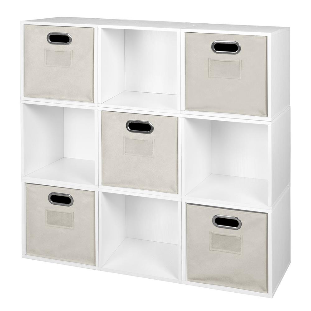 Niche Cubo 39 in. H x 39 in. W White Wood Grain/Natural 9Cube and 5