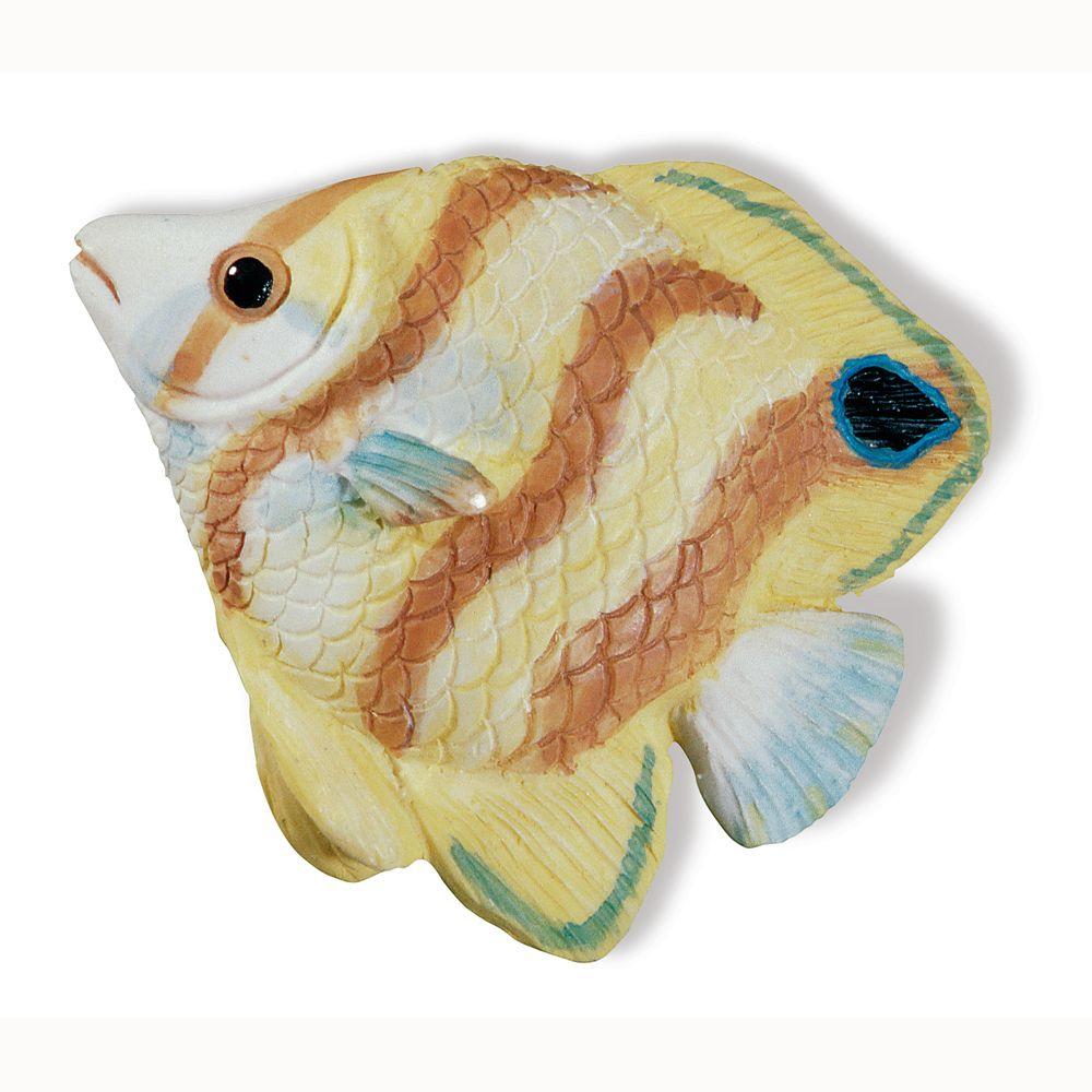 Siro Designs Caribe 2 1 4 In Yellow Striped Fish Cabinet Knob Hd