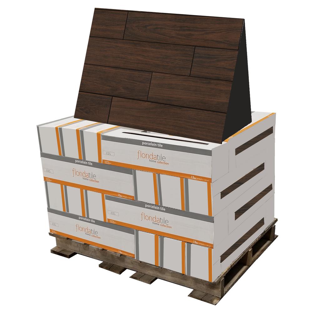 Florida Tile Home Collection Burlington Walnut 6 in. x 24 in. Porcelain