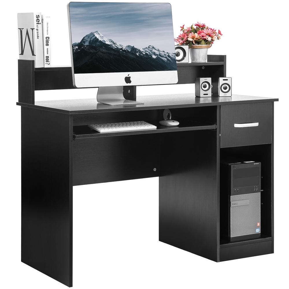 Harper Bright Designs Black Computer Desk With Hutch And Bright Designs Black Computer Desk