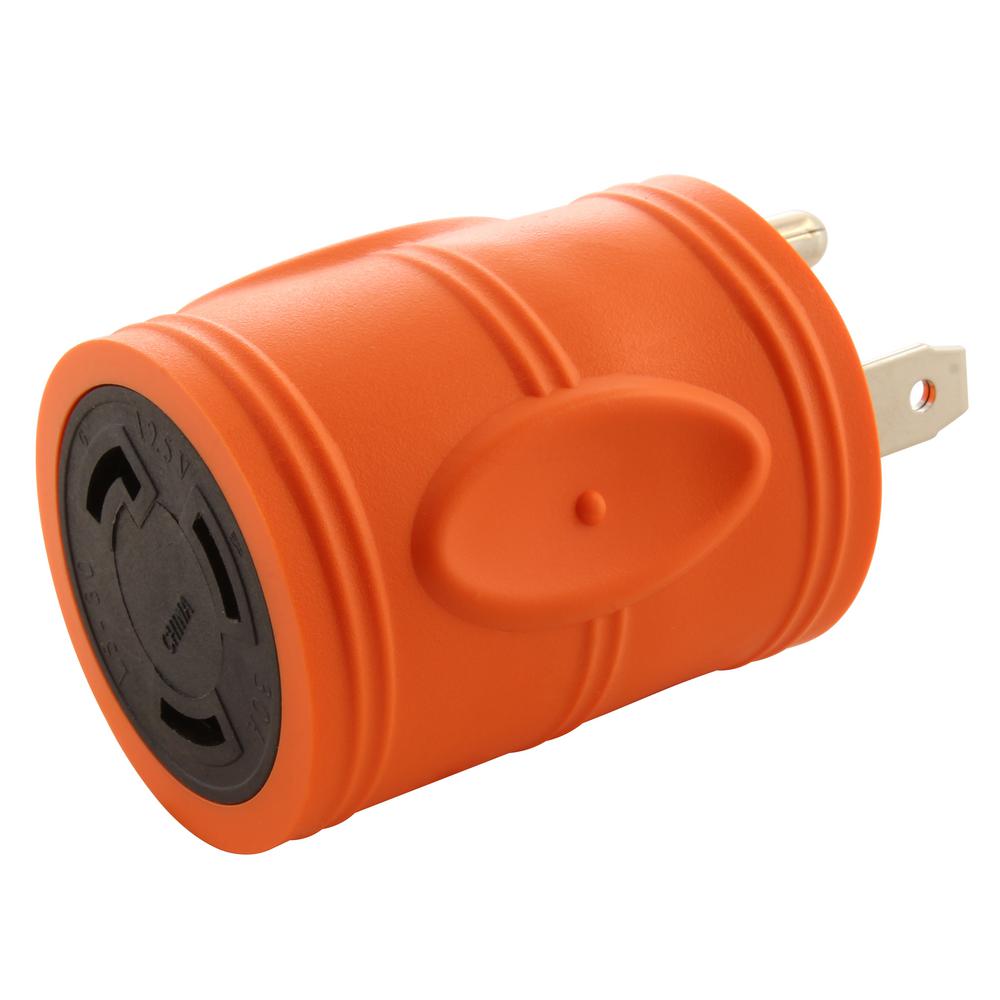 AC WORKS AC Connectors Generator Adapter RV 30 Amp TT30P to L530R 30 Amp 3Prong Locking
