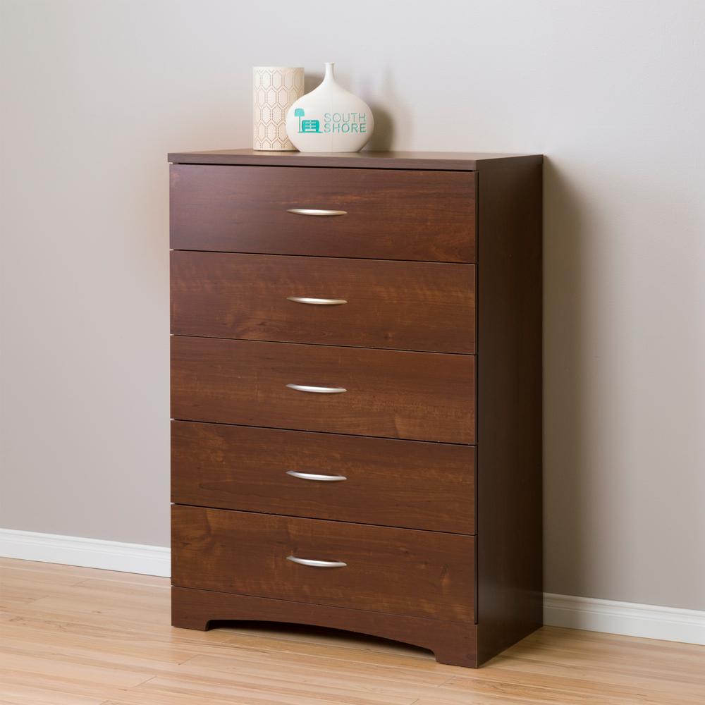 South Shore Step One 5 Drawer Sumptuous Cherry Chest Of Drawers
