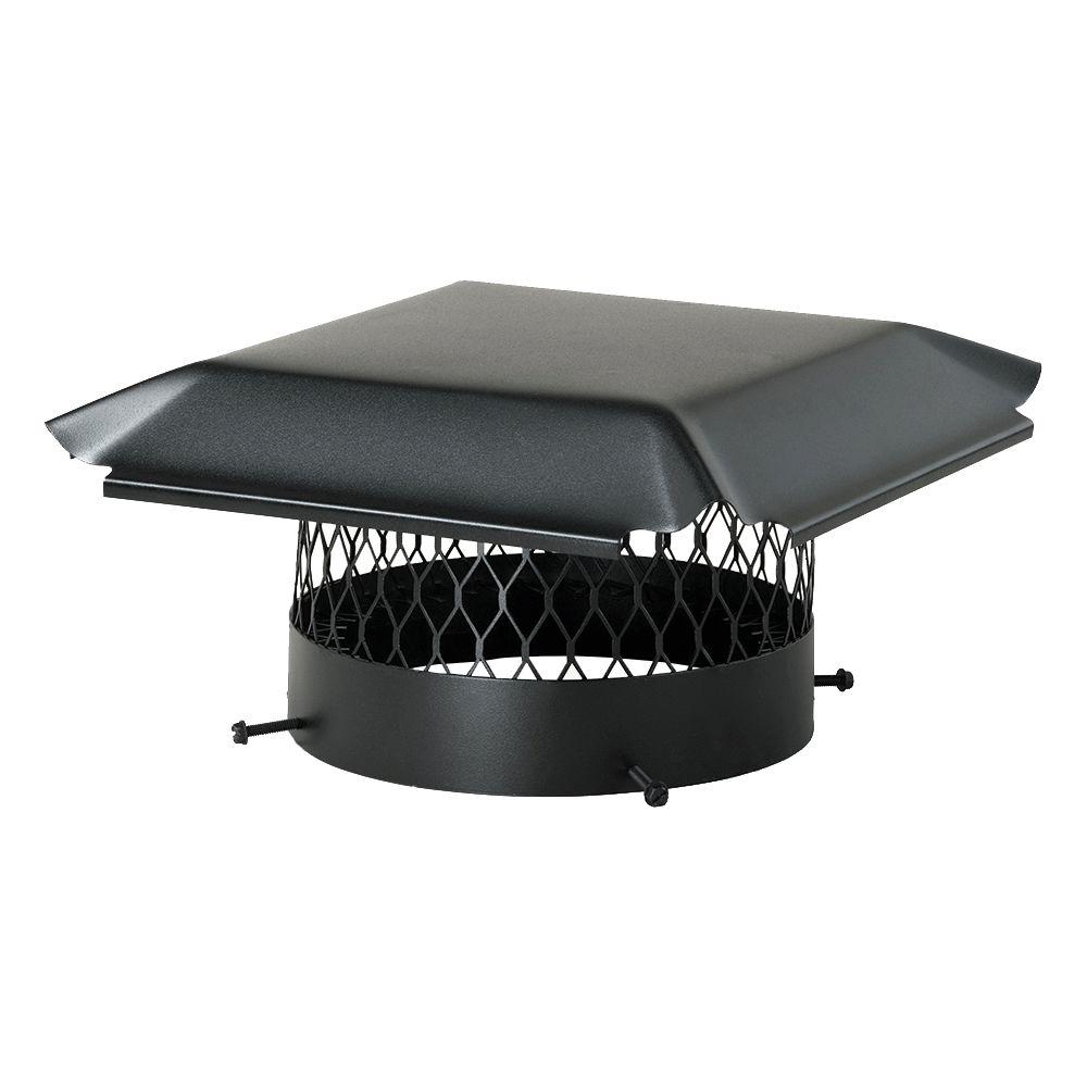 Hy C 16 In Round Bolt On Single Flue Chimney Cap Black Round Bolt On Single Flue Chimney Cap In Black