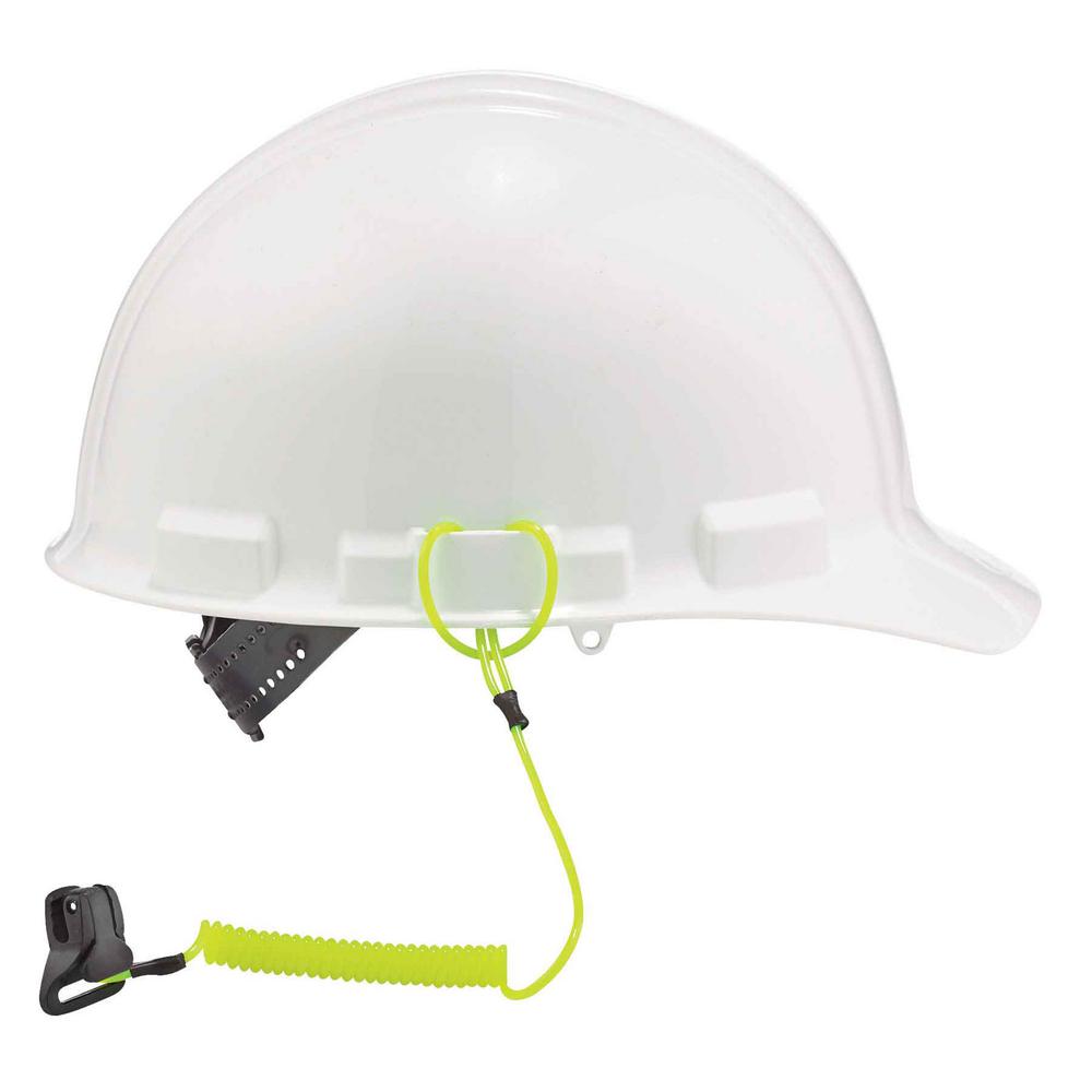 Ergodyne Lime Coil Hard Hat Lanyard with Clamp3158 The Home Depot