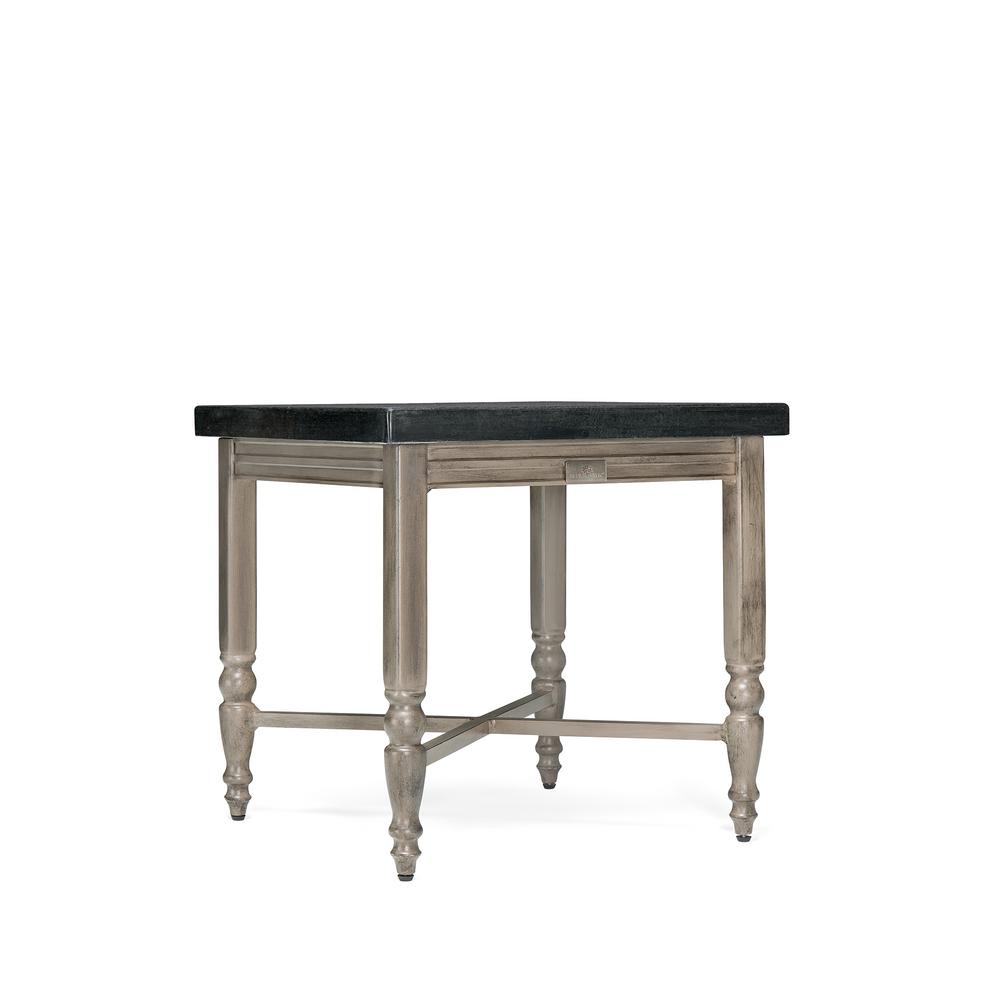 BLUE OAK Saylor Square Aluminum Natural Stone Top Outdoor Side Table