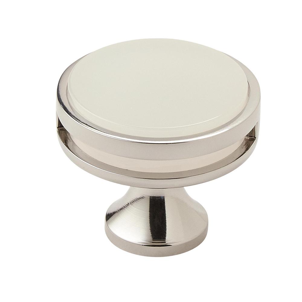 Amerock Oberon 13/8 in (35 mm) Diameter Polished Nickel/Frosted