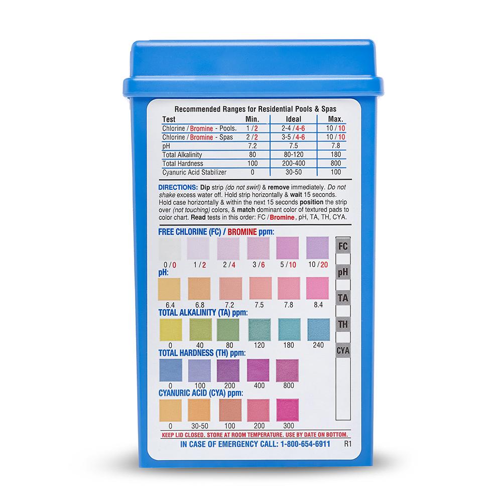 Pool Ph Test Strips Color Chart