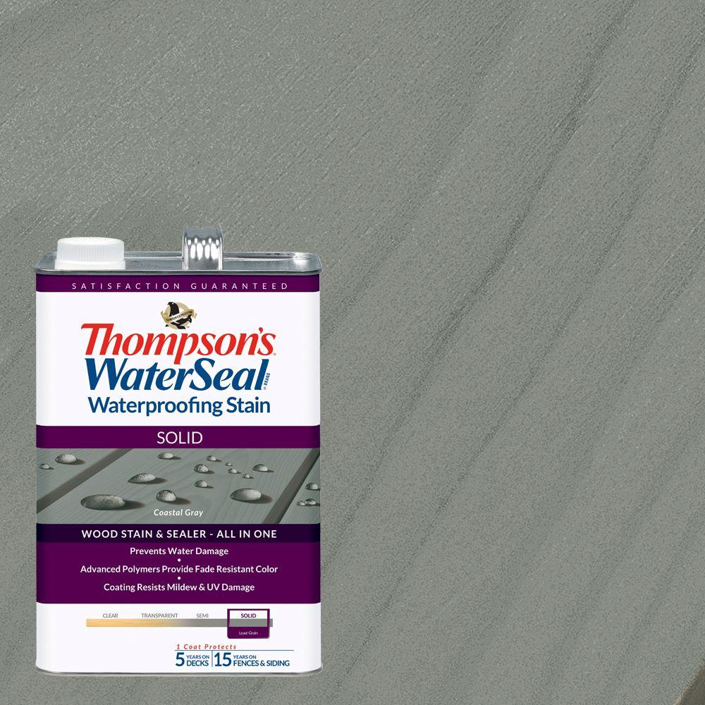 Thompson's WaterSeal 1 gal. Solid Coastal Gray Waterproofing Stain
