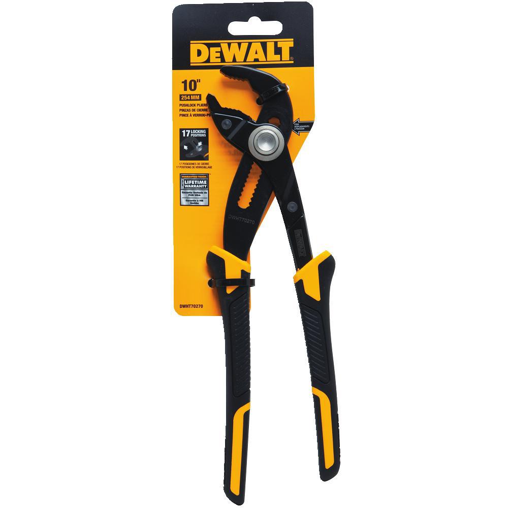 DEWALT Pushlock Pliers 10 in. VJaw Design Multi Purpose Surface Grip