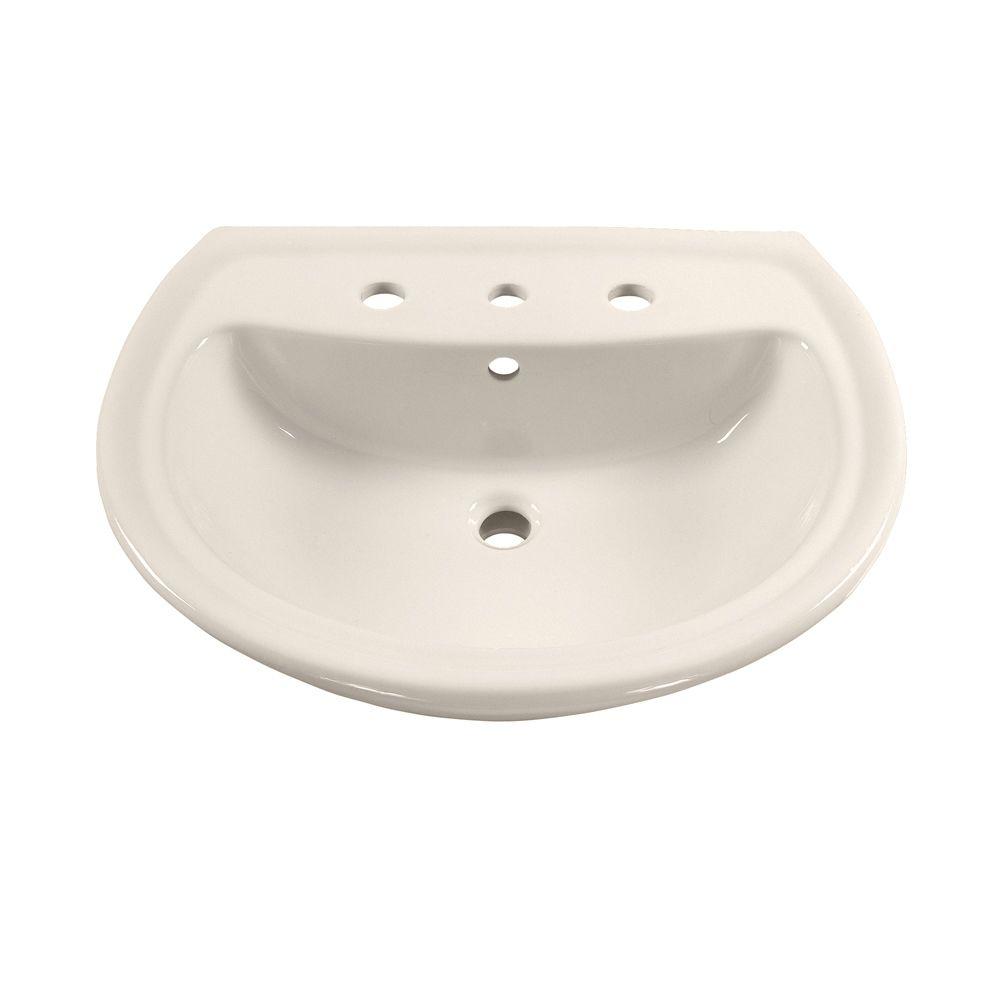 American Standard Cadet Pedestal Sink Basin With 8 In. Faucet Holes in