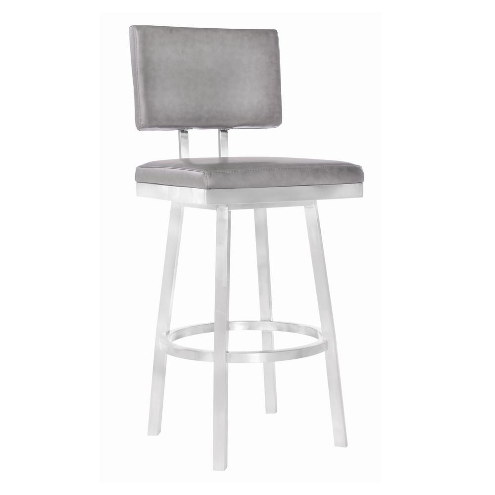 Armen Living Balboa 30 In Grey Swivel Bar Stool Lcbbbabsvg30 The Grey Swivel Bar Stool