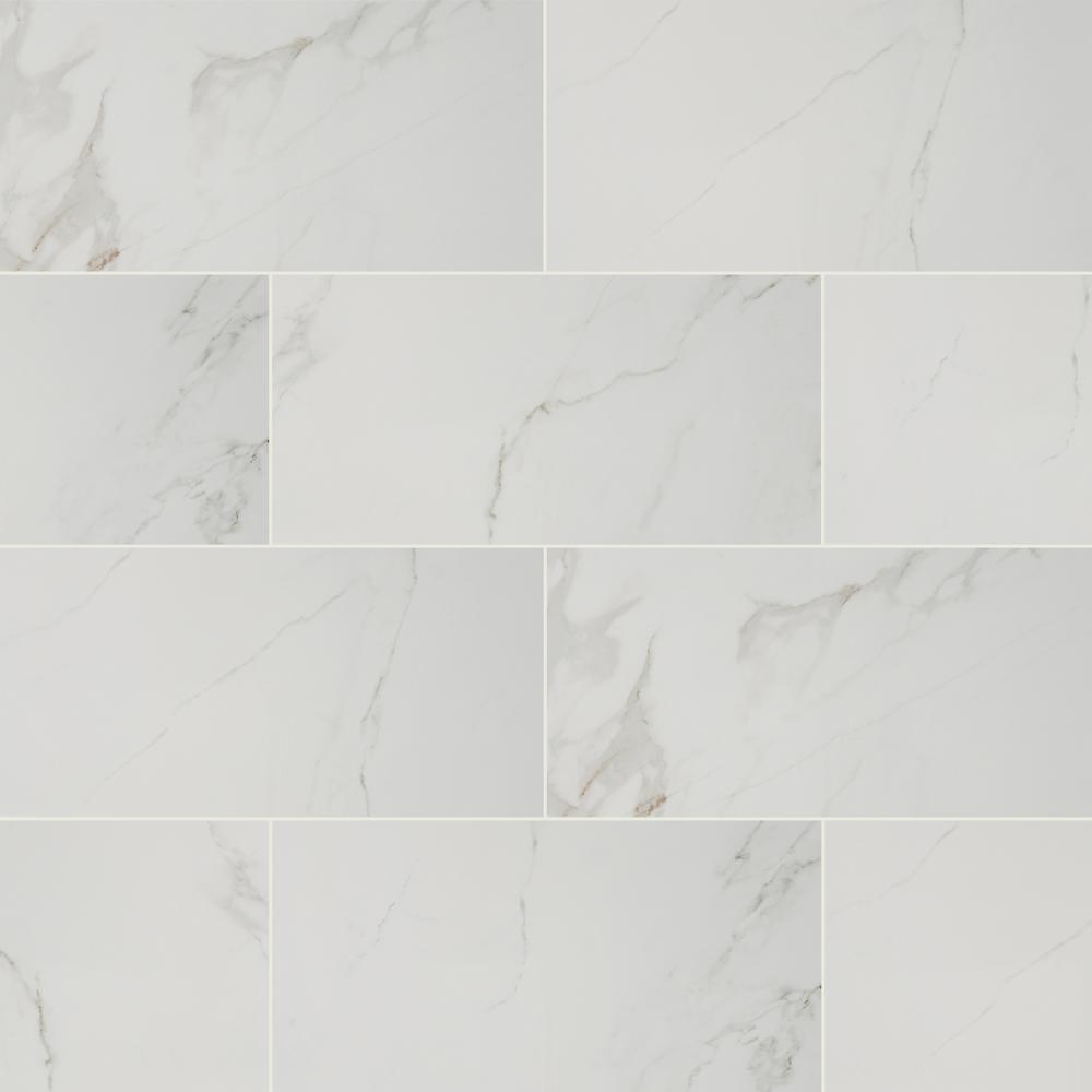 Home Decorators Collection Carrara 12 in. x 24 in. Polished Porcelain Stone  Look Floor and Wall Tile (16 sq. ft./Case) NHDCARR1224P - The Home Depot